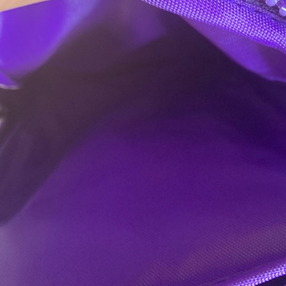 Twitch Phone Wallet Pouch Zip Up Purple Black White Bag Crossbody 5 in x 8 in - Picture 2 of 5